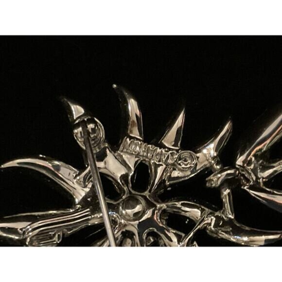Vintage 1970 Sarah Coventry Rhinestone Starburst Brooch Silver-Tone Metal - Picture 6 of 16